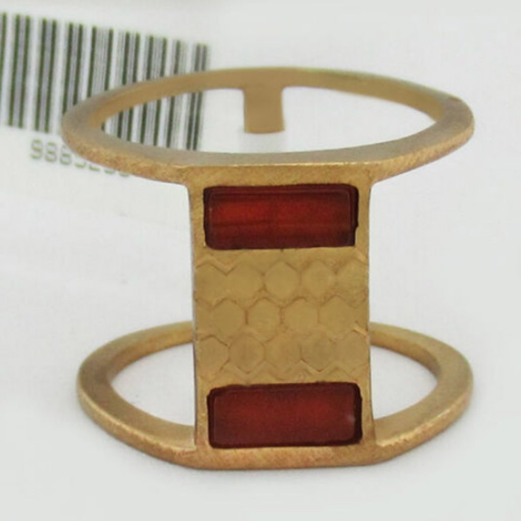 Carnelian Ring 14k Yellow Gold Plated
